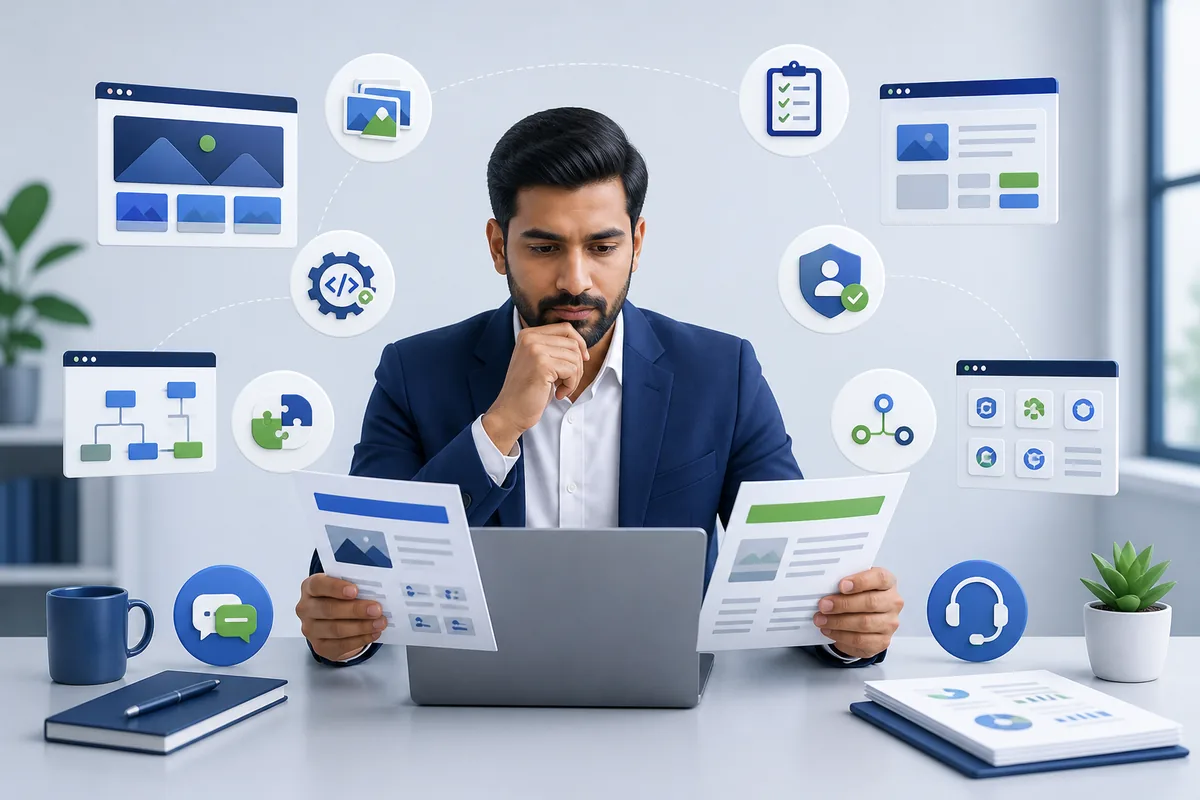Business evaluating a web development company in Mysore