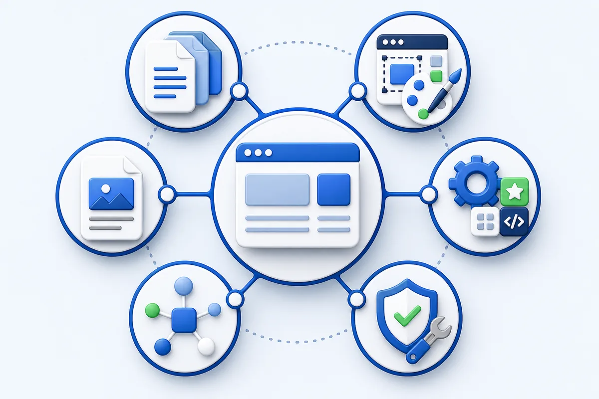 Website cost factors including pages, design, content, features, integrations and maintenance