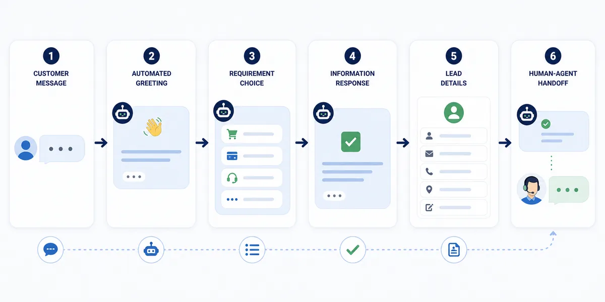 WhatsApp Business API automation and human agent workflow