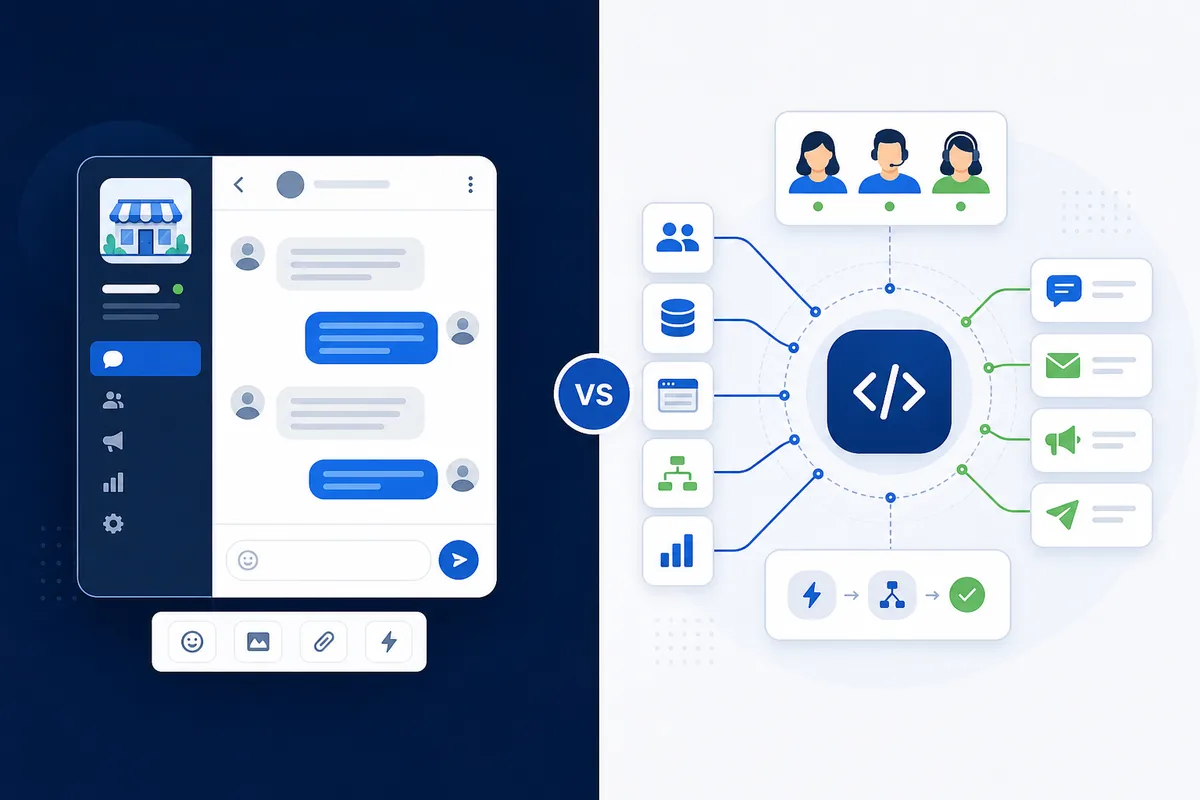 WhatsApp Business App compared with WhatsApp Business API
